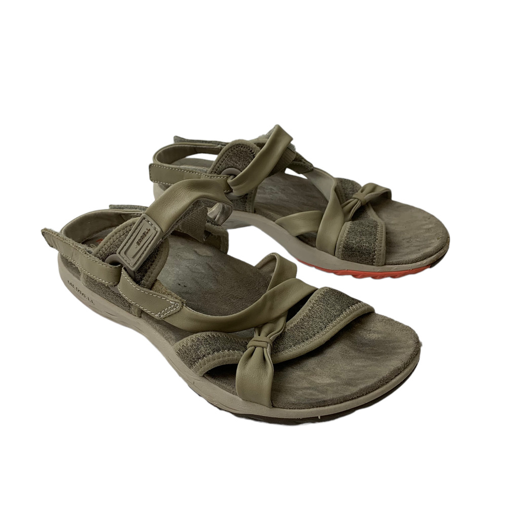 Merrell Select Grip Vesper Lattice Aluminium Leather/Mesh Sandals Size 6
